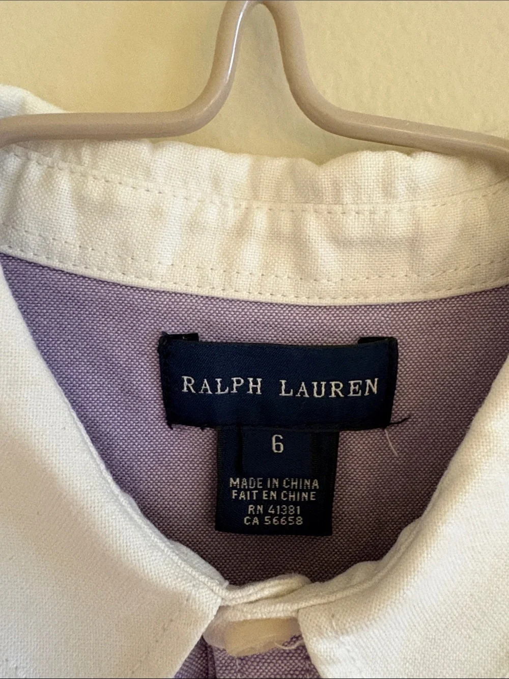 Ralph Lauren Girls Lavender Oxford Pintuck Preppy Dress (MISSING BUTTON & BELT)